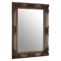 Orsina Carved Frame Antique Bronze Wall Mirror, Full Size Traditional Mirror, Weathered Bronze Decorative Mirror - thumbnail 2