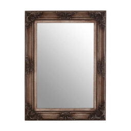 Orsina Carved Frame Antique Bronze Wall Mirror, Full Size Traditional Mirror, Weathered Bronze Decorative Mirror