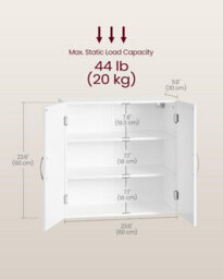 Ledrem Wall Storage Cabinet With Adjustable Shelves, Medicine Cabinet For Bathroom, Space-Saving, White - thumbnail 2