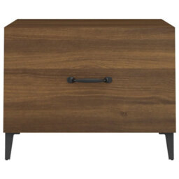 Berkfield Coffee Table With Metal Legs Brown Oak 50X50X40 Cm - thumbnail 6
