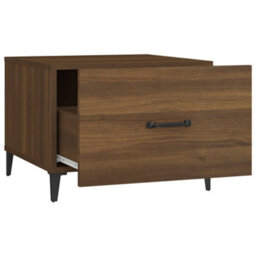 Berkfield Coffee Table With Metal Legs Brown Oak 50X50X40 Cm - thumbnail 8