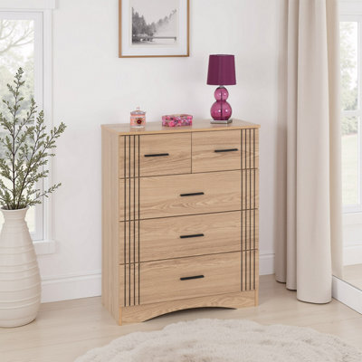 Seconique Tessa 3+2 Drawer Chest - Natural Oak Effect - image 1