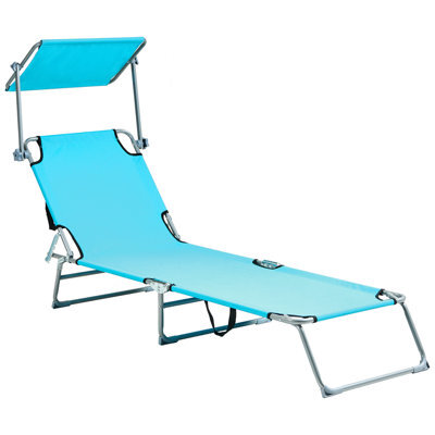 Beliani Sun Lounger Foligno Reclining Metal Turquoise - image 1