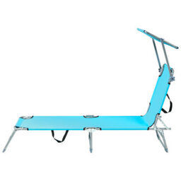 Beliani Sun Lounger Foligno Reclining Metal Turquoise - thumbnail 7
