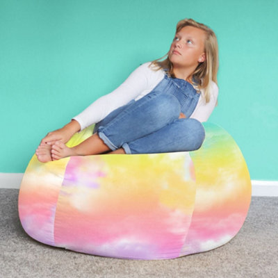 rucomfy Beanbags Rucomfy Indoor Tie Dye Bean Bag - Multi Colour Classic Kids Bean Bag Chair - image 1