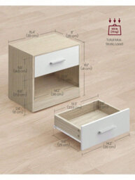 LEDREM Nightstands, Set Of 2, Side Tables With Drawer And Shelf, Bedside Tables, End Tables With Open Compartment, For Bedroom - thumbnail 5