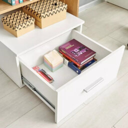 Grosso Home Office Desk With Drawer Bookcase Compact Workstation For Teen Or Small Spaces Golden Oak White - thumbnail 5