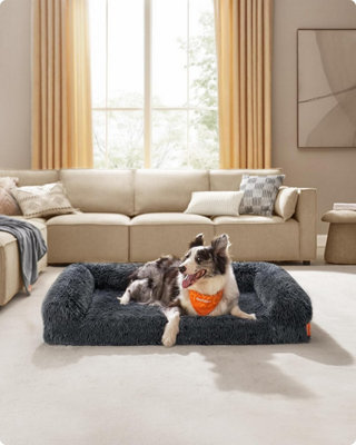 Songmics Orthopedic Large Dog Sofa, Premium Foam Bed With Washable Cover, Dark Grey - image 1
