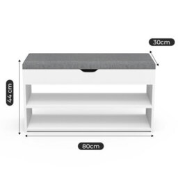 3 Tiers Wooden Shoe Rack Seating Bench Hallway Storage Organiser Holder Stand - thumbnail 2
