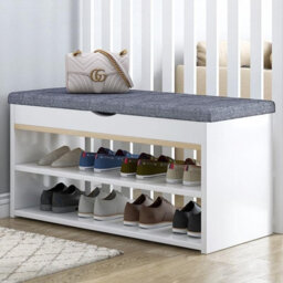 3 Tiers Wooden Shoe Rack Seating Bench Hallway Storage Organiser Holder Stand - thumbnail 1