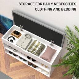3 Tiers Wooden Shoe Rack Seating Bench Hallway Storage Organiser Holder Stand - thumbnail 5