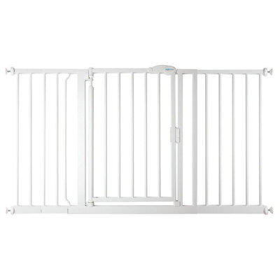 Safetots Pressure Fit Self Closing Stair Gate, 139.8Cm - 146.8Cm, White, Auto Closing Baby Gate, Safety Barrier - image 1