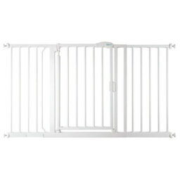 Safetots Pressure Fit Self Closing Stair Gate, 139.8Cm - 146.8Cm, White, Auto Closing Baby Gate, Safety Barrier - thumbnail 1