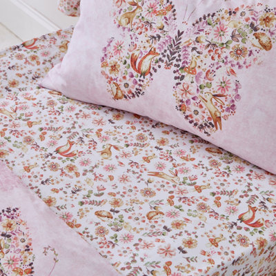 Catherine Lansfield Enchanted Butterfly Fitted Sheet Pink - image 1