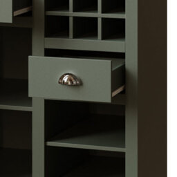 Abrihome Green Kitchen Cabinets Tall Units & Sideboards With Glass Doors Led Lighting Adjustable Shelves & Wine Rack - thumbnail 9
