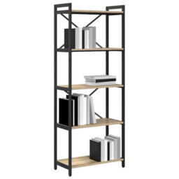 Berkfield Modern Bookcase Sonoma Oak 60 X 30 X 153 Cm Engineered Wood - thumbnail 2
