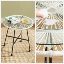 Songmics Garden Patio Furniture Set 3 Pieces, Acapulco Chair, Outdoor Seating, Glass Top Table And 2 Chairs, Indoor And Outdoor - thumbnail 5
