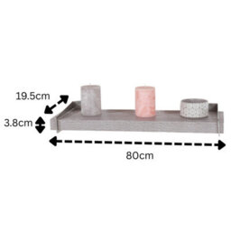 Core Products Chunky Grey Oak Effect Wall Shelf - Slide-On Brackets, Sturdy Storage, W80Cm X L19.5Cm X H3.8Cm - thumbnail 2
