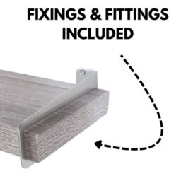 Core Products Chunky Grey Oak Effect Wall Shelf - Slide-On Brackets, Sturdy Storage, W80Cm X L19.5Cm X H3.8Cm - thumbnail 4