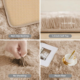 Ameha Tye Dye Beige Super Soft Shaggy Rug Non Slip Large Bedroom Living Room Area Carpet Indoor/outdoor Floor Mat 160X230 Cm - thumbnail 7
