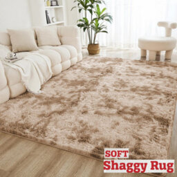 Ameha Tye Dye Beige Super Soft Shaggy Rug Non Slip Large Bedroom Living Room Area Carpet Indoor/outdoor Floor Mat 160X230 Cm - thumbnail 1