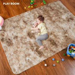 Ameha Tye Dye Beige Super Soft Shaggy Rug Non Slip Large Bedroom Living Room Area Carpet Indoor/outdoor Floor Mat 160X230 Cm - thumbnail 3