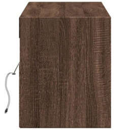 Berkfield Tv Wall Cabinet With Led Lights Brown Oak 140X31X38 Cm - thumbnail 7