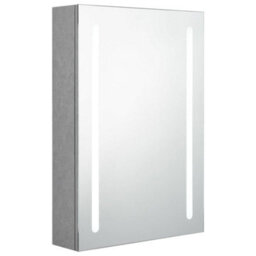Berkfield Led Bathroom Mirror Cabinet Concrete Grey 50X13X70 Cm - thumbnail 2