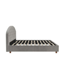 Dorel Home Aspen Upholstered Bed Velvet Light Grey, King - thumbnail 3