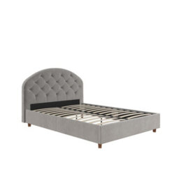 Dorel Home Aspen Upholstered Bed Velvet Light Grey, King