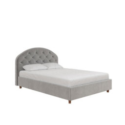 Dorel Home Aspen Upholstered Bed Velvet Light Grey, King - thumbnail 4
