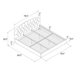 Dorel Home Aspen Upholstered Bed Velvet Light Grey, King - thumbnail 7