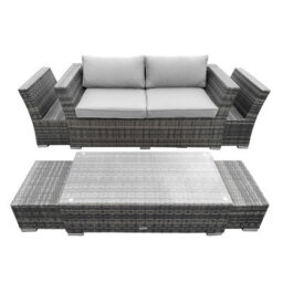 Charles Bentley St Tropez Rattan Lounge Set - Outdoor Space Saving Furniture - thumbnail 4
