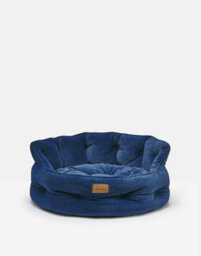 Joules Chesterfield Dog Bed, Navy, Soft Velvet Fabric, Thickly Padded, Machine Washable, 70Cm Diameter, Large - thumbnail 3