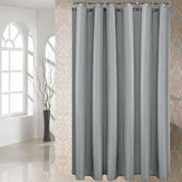 Grey Waterproof Extra Long Fabric Shower Curtain 180 X 200Cm - thumbnail 6