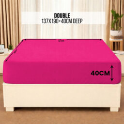 Aspire Homeware Hot Pink Fitted Sheet 40 Cm Extra Deep Pocket Hypoallergenic Bed Sheet Microfiber (L)190Cm X (W)137Cm, Double - thumbnail 7