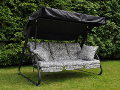 Glendale Garden & Leisure Pendulum 3 Seater Bed Steel Hammock Aspen Grey - image 1