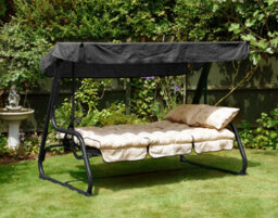 Glendale Garden & Leisure Pendulum 3 Seater Bed Steel Hammock Aspen Grey - thumbnail 5