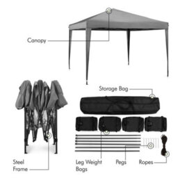 Vonhaus Pop Up Gazebo 3M X 3M, Heavy Duty Garden Marquee Shelter Canopy, Leg Weights And Storage Bag, Grey - thumbnail 5