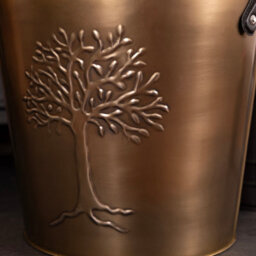 Charles Bentley Mulberry Small Antique Gold Coloured Leather Handled Log Bucket 35Cm - thumbnail 2