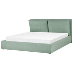 Beliani Ottoman Bed Velvet Bajonna 180 X 200 Cm (Eu Super King) Mint Green - thumbnail 4
