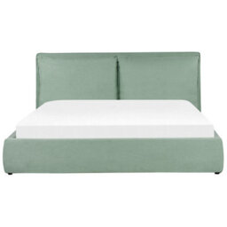 Beliani Ottoman Bed Velvet Bajonna 180 X 200 Cm (Eu Super King) Mint Green - thumbnail 6