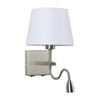 Luminosa Lighting Luminosa Modern Led Bedside Lamp Nickel, Warm White 3000K 350Lm