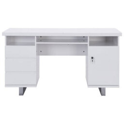 Furniture in Fashion Sydney High Gloss Computer Desk With 1 Door 3 Drawers In White - thumbnail 4