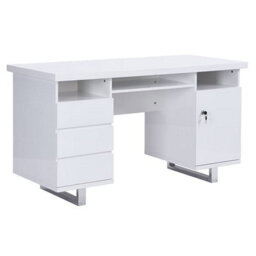 Furniture in Fashion Sydney High Gloss Computer Desk With 1 Door 3 Drawers In White - thumbnail 3