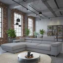 Torezio Mini Corner Sofa Bed With Adjustable Headrests And Storage Box Freestanding Upholstered Back 280X170Cm Grey Melange Left - thumbnail 2