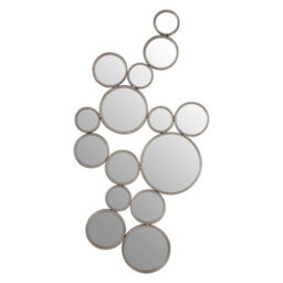 Orsina Zariah Large Silver Multi Circle Wall Mirror - thumbnail 1