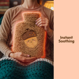 WOODLAND WARMERS Hot Water Bottle With Cover Uk Safety Tested Super Soft Leakproof Large - thumbnail 3