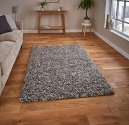 Silver Plain Shaggy Modern Machine Made Easy To Clean Rug For Living Room Bedroom And Dining Room-60 X 220Cm (Runner) - thumbnail 1