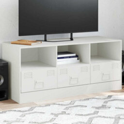 Berkfield Sturdy Tv Cabinet White 99X39X44 Cm Steel - thumbnail 2